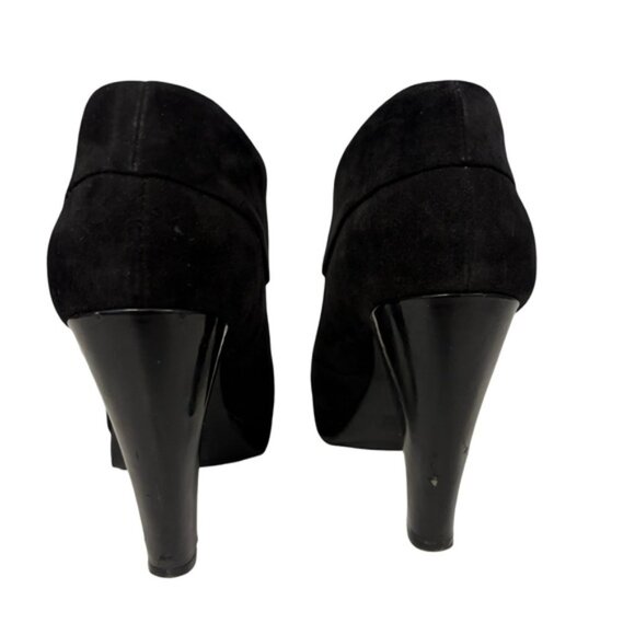 Kenneth Cole Reaction Black Suede Chunky Heel Ankle Booties 7.5M - Picture 8 of 12